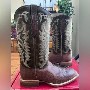 Justin Kango Cowboy Boot Smooth Ostrich Size 11